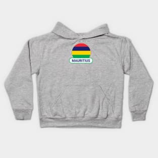 Mauritius Country Badge - Mauritius Flag Kids Hoodie